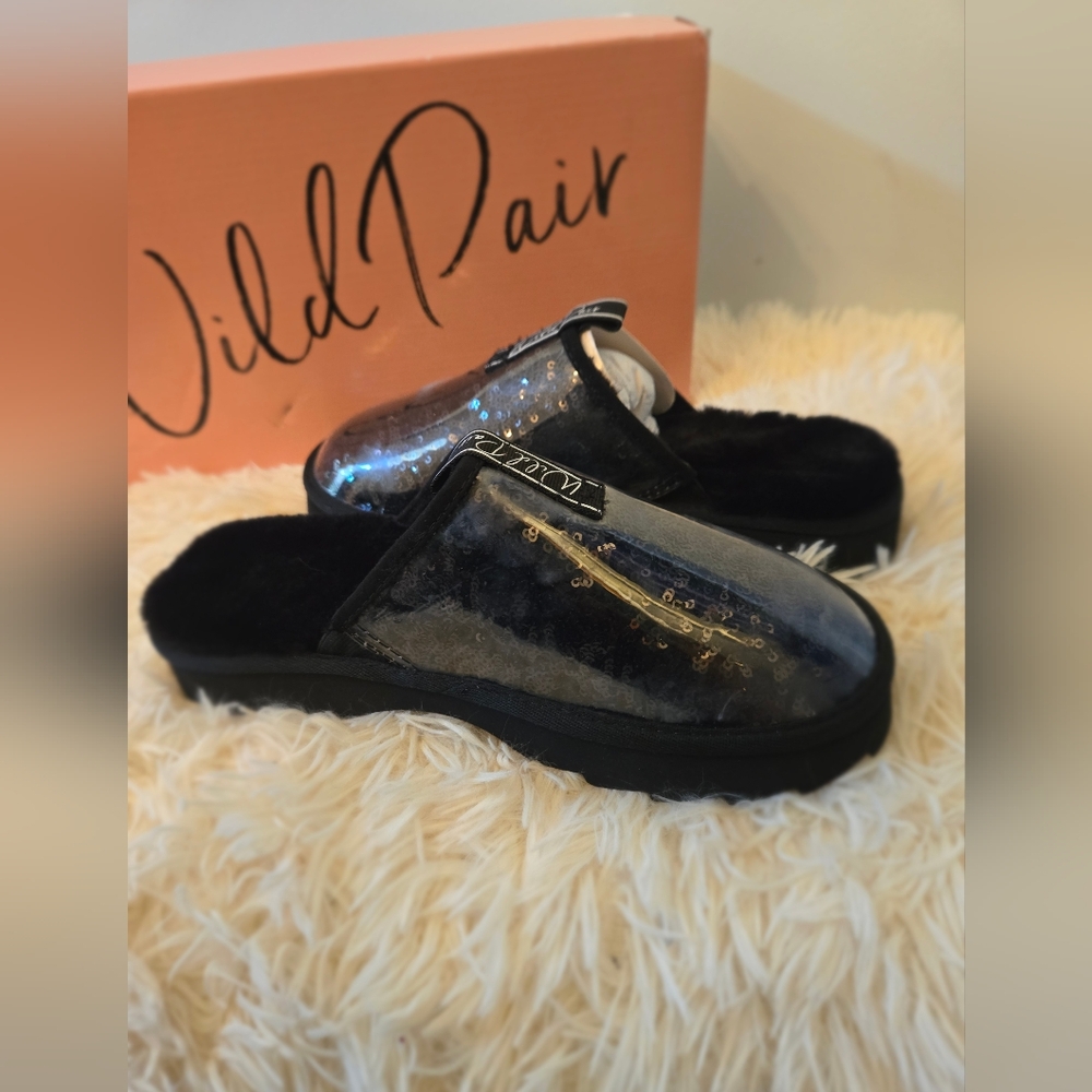 Wild Pair Womens Portiaa Faux Fur Slip On Slide Slippers Size 7 NIB - Picture 2 of 10